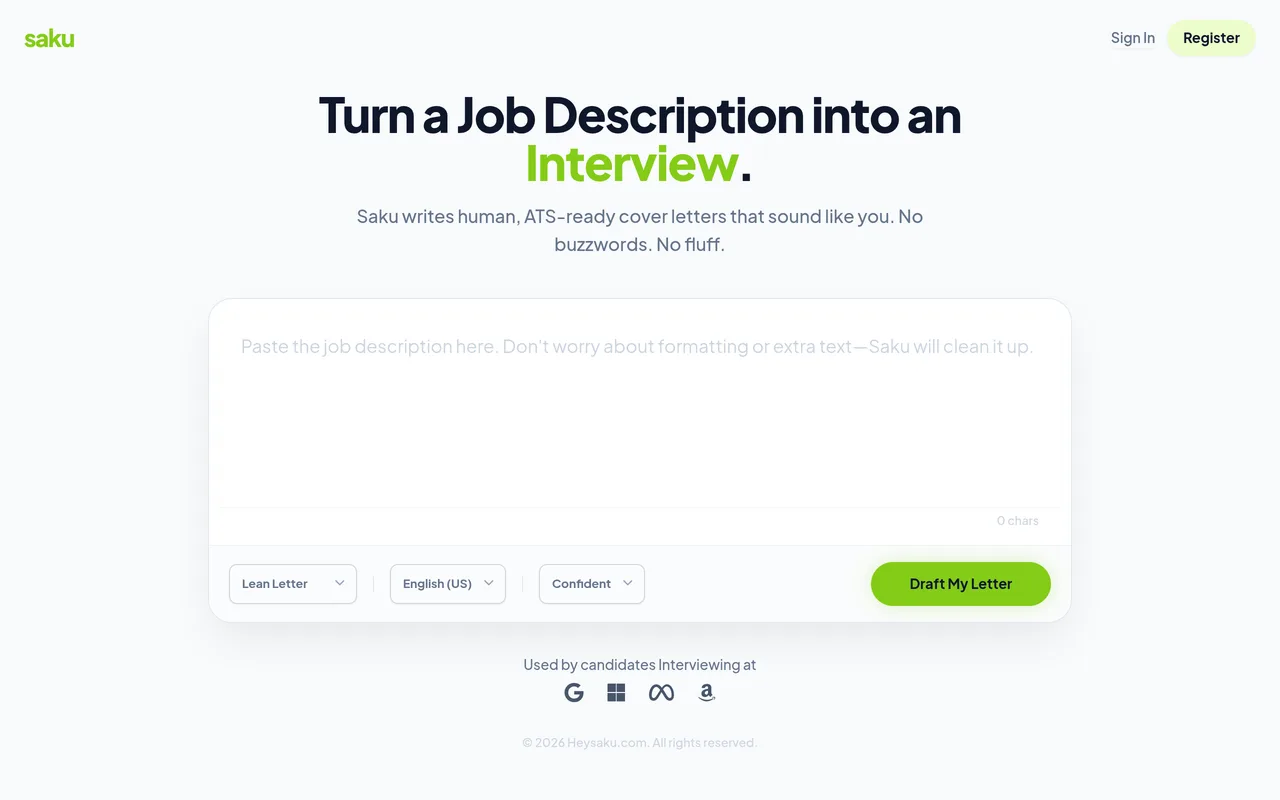 Saku website built by Funa Site