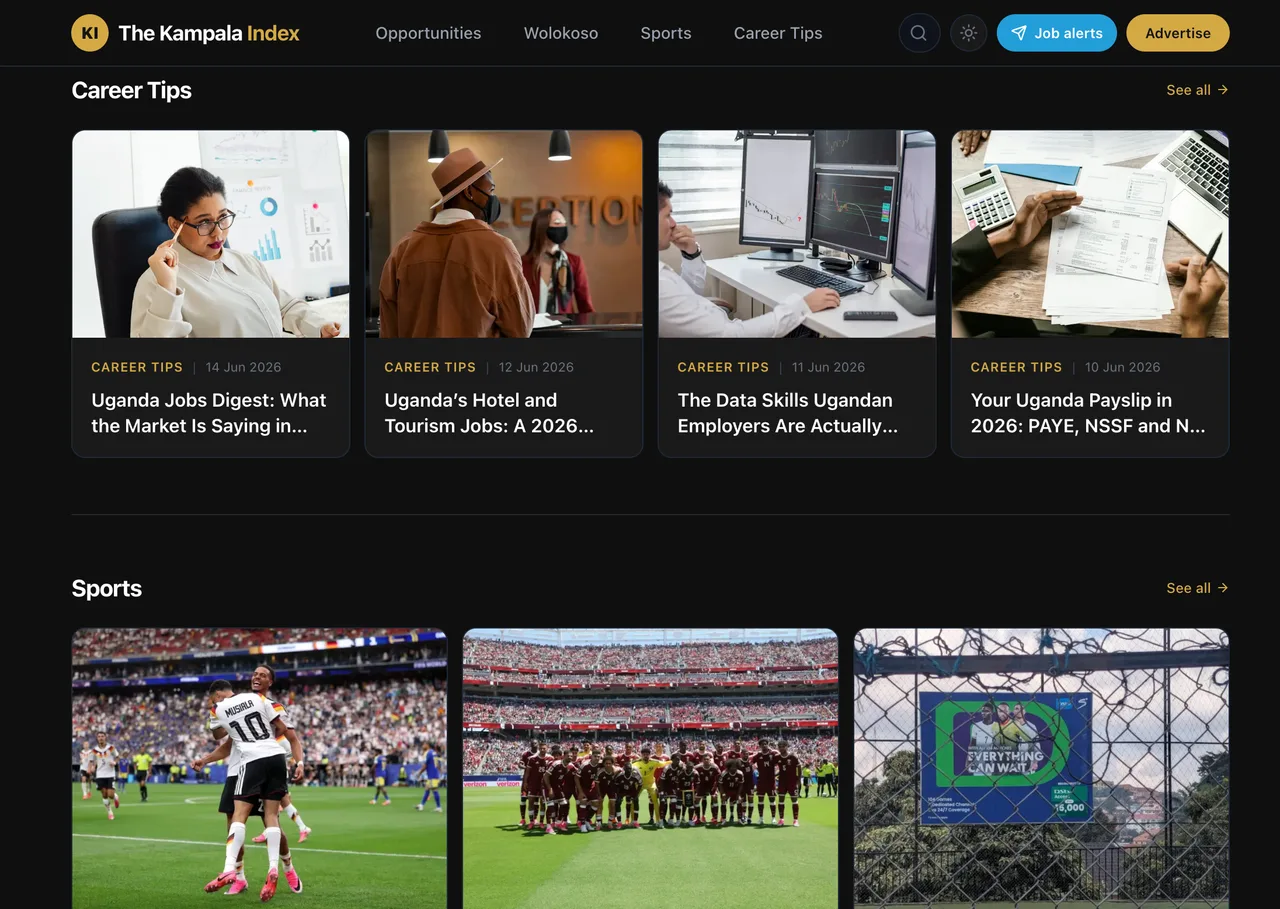 The Kampala Index website built by Funa Site